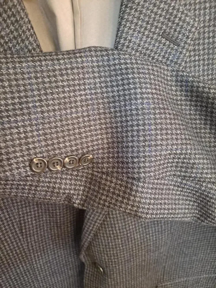 Lauren Ralph Lauren Gray Tweed 2‎ Button Blazer Wool/Cashmere Size 46R